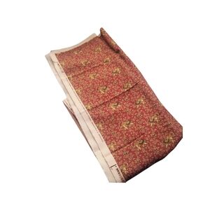 Vintage P Kaufmann Cranberry Elephant Walk Textured Cotton Fabric Remnant 70x55"